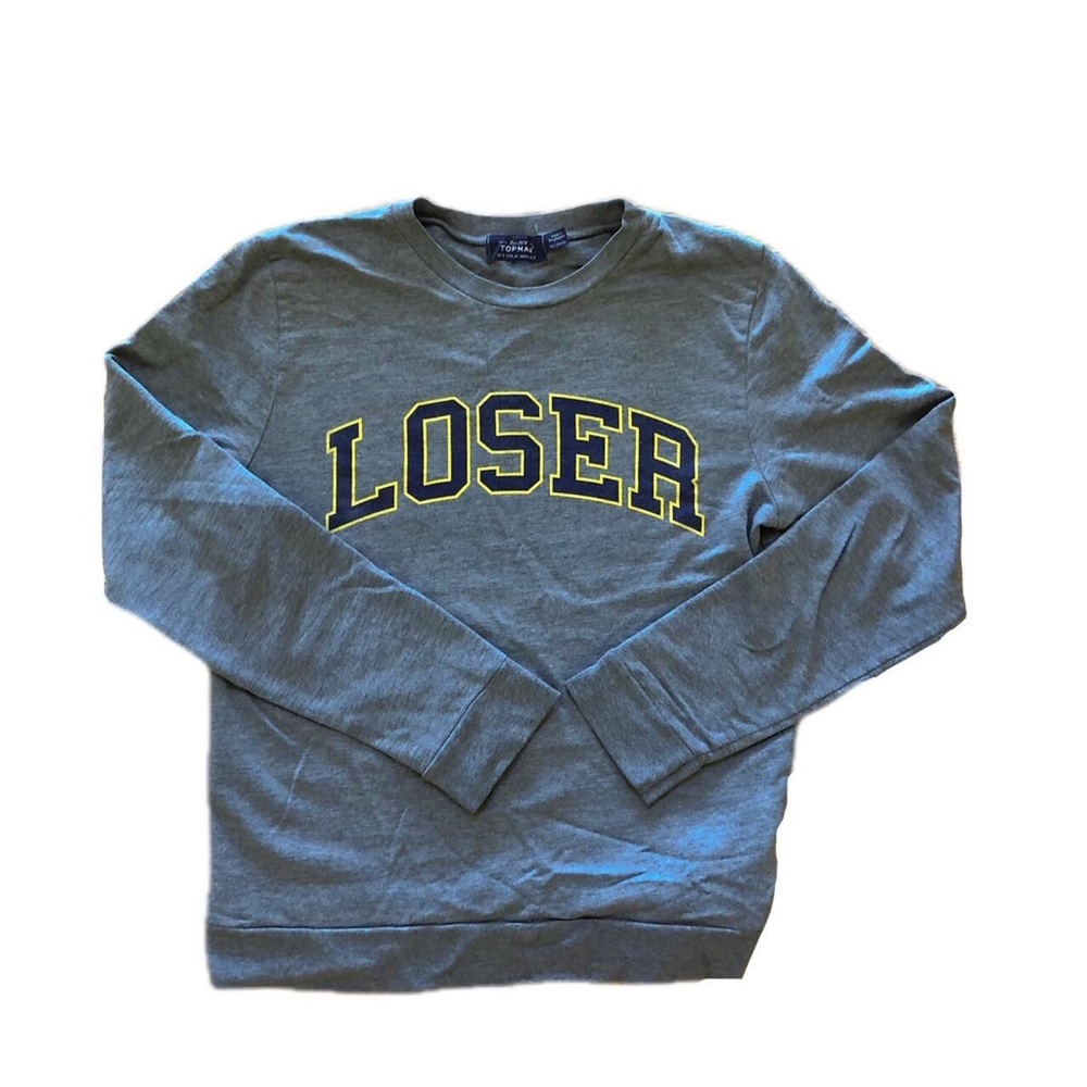 Topman gray university loser sweatshirt S